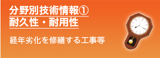 分野別技術情報①耐久性・耐用性　経年劣化を修繕する工事等等